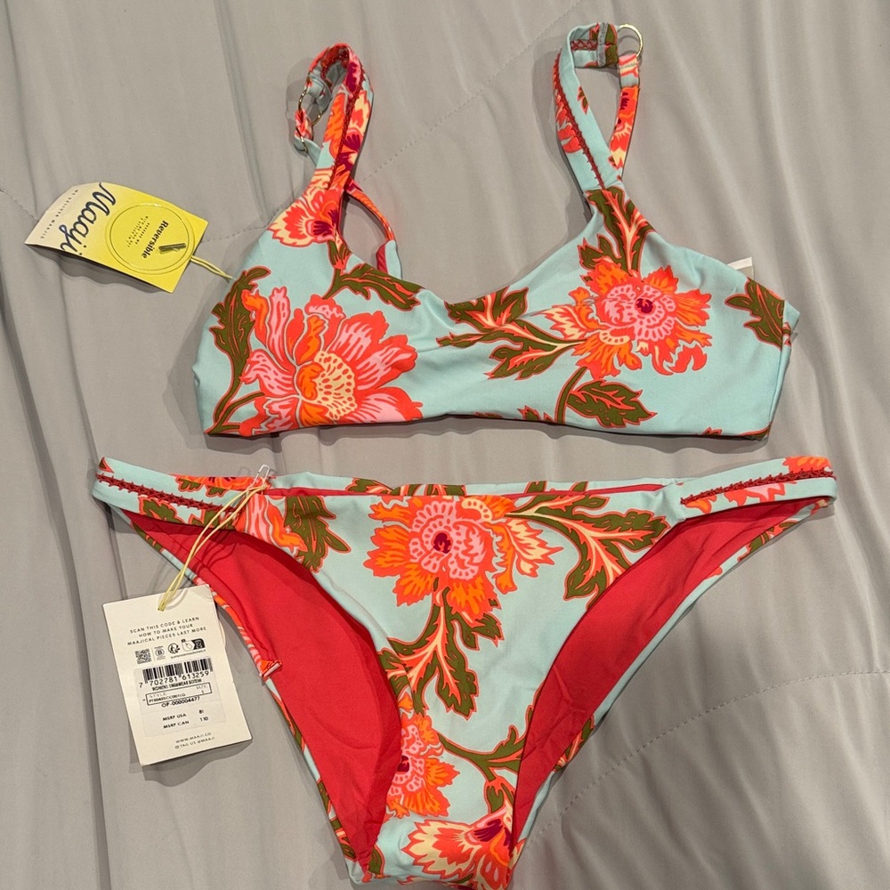 Maaji Floral Reversible Bikini Set Size L NWT - Picture 2 of 11